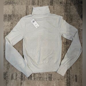 Abercrombie turtleneck sparkle sweater, light grey